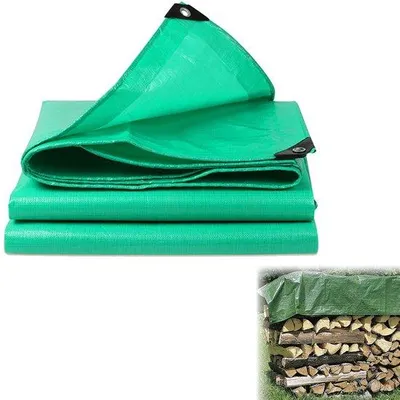 Productafbeelding van Ibenzoa® Afdekkleed, waterdicht, 2 x 2 meter, PE, 200 g/m² – weerbestendig en scheurbestendig, met verstevigde oogjes en hoeken