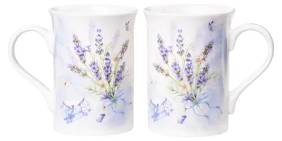 Zdjęcie produktu dla zestaw 2 kubków kubek do kawy filiżanka kubek do kawy porcelana lawenda