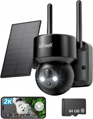 Produktbild von ieGeek DQ201 Solar-Sicherheitskamera WLAN 2K 4x Zoom Schwarz