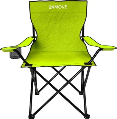 Produktbild von 24MOVE® Campingstuhl Faltstuhl, hellgrün, mit Getränkehalter und Tragetasche Outdoor, faltbar max. 100kg, Angerstuhl, Klappstuhl