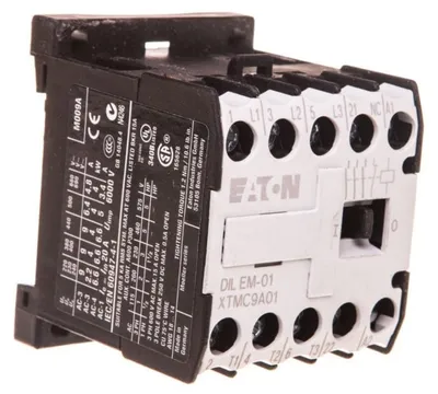 Obrázek produktu pro Výkonový stykač Eaton, 42 V 50 Hz, 48 V 60 Hz, 3pólový, 380 V 400 V, 4 kW, konfigurace kontaktů NC = NC kontakt = 1 NC, šroubové svorky, ovládání AC 051791