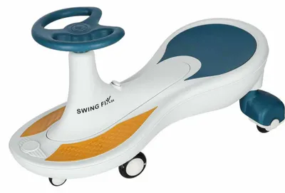Immagine prodotto di Carrettino a gravità LED Swing Fix S4 con ruote luminose e musica, 76 cm, blu e bianco, max 100 kg