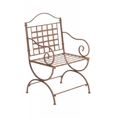 Produktbild von CLP Gartenstuhl Metall Lotta, handgefertigt im Jugendstil, mit Armlehnen antik braun
