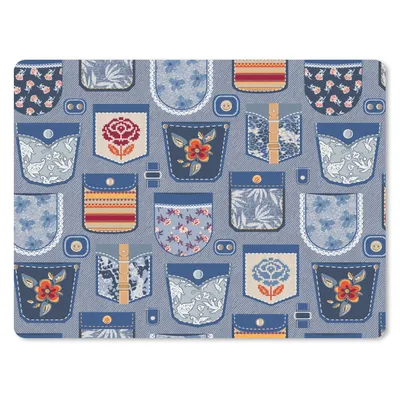 Produktbild von MuchoWow® Mauspad Mousepad Hosen - Denim - Aufnäher - Schnittmuster 23x19 cm - Mousepads - Maus Mat - Pad - Mausunterlage - Schreibtischunterlage - Mauspad