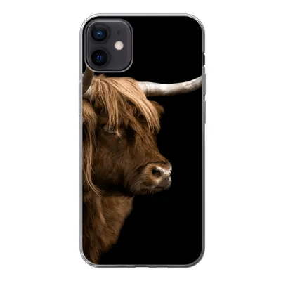 Produktbild von MuchoWow® Handyhülle Schutzhülle Hülle für iPhone 12 mini Schottischer Highlander - Kuh - Schwarz Silikon Softcase Handy Hülle - Bild