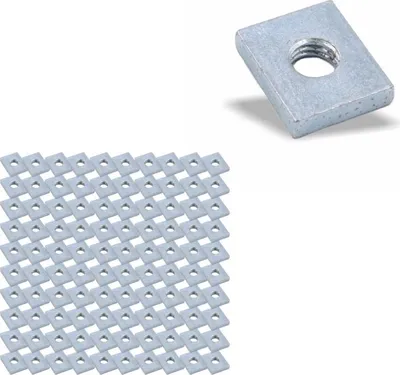 Produktbild von 100x Nutenstein | Gewindeplatte 19x16x4 mm M8 Gewinde mittig | Stahl galvanisch verzinkt