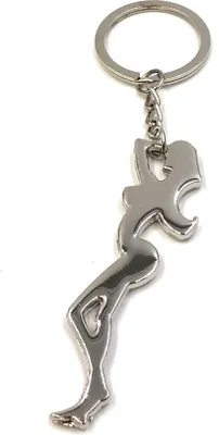 Produktbild von Onwomania Schlüsselanhänger Erotische Frau Silber Stripperin Metall Anhänger Charm