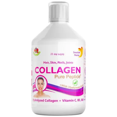 Immagine prodotto di Swedish Nutra Collagene Idrolizzato | Con vitamina C, B5, B6 e acido ialuronico