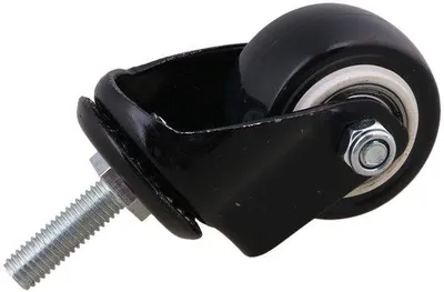 Immagine prodotto di Ruote di ricambio con freni, 4 pezzi, robuste, 240 kg, M8 x 25 mm, PU, ruote orientabili per carrelli e mobili, nero