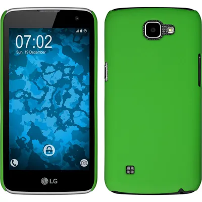 Produktbild von PhoneNatic Case kompatibel mit LG K4 2016 - Hülle grün gummiert Hard-case + 2 Schutzfolien