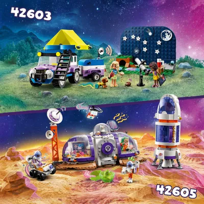 Produktbild von LEGO Friends Mars-Raumbasis mit Rakete, Weltraum-Spielzeug mit Space Shuttle und 4 Astronauten-Figuren, Geschenk für Mädchen und Jungen ab 8 Jahren, die Wissenschaft und Technik lieben 42605