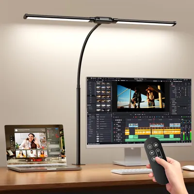 Zdjęcie produktu dla Lampa biurkowa LED z podwójną głowicą i pilotem, 12 W