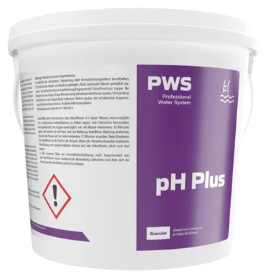 Produktbild von PWS pH-Plus Granulat 5 kg, pH-Heber für Poolwasser zur pH Regulierung