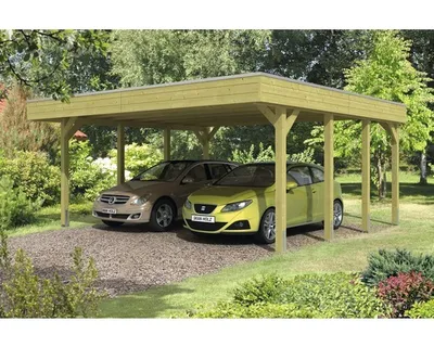 Obrázek produktu pro Přístřešek na auto SKAN HOLZ Friesland dvojitý 557 x 555 cm impregnovaný vč. alu plechu