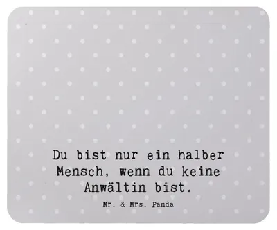 Produktbild von Mr. & Mrs. Panda Mouse Pad Anwältin Herz - Grau Pastell - Geschenk, Mauspad, Anwaltskanzlei, Mousepad, pc, computer, mausteppich, Witzig, Beruf, Spruch, Lustig