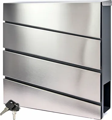 Produktbild von Verda Briefkasten mit Zeitungsfach Postkasten Designer Wandbriefkasten Zeitungsrolle 2X Schlüssel Wetterfest Wandmontage SN3644