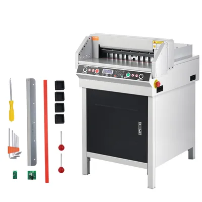 Image de VEVOR Coupe-papier électrique Max. 450 mm, Arrondi électrique des coins, épaisseur de coupe 40 mm, avec panneau LCD intelligent, positionnement de la lumière infrarouge, pour étiquettes, bureau