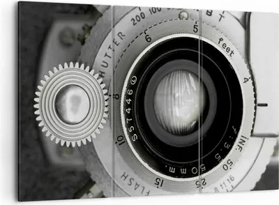 Produktbild von Bild auf Leinwand - Leinwandbild - 3 Teile - Objektiv Schwarzweiß Vintage - 105x70cm - Wand Bild - Wanddeko - Wandbilder - Leinwanddruck - Bilder - Wanddekoration - Leinwand bilder - CE105x70-4631