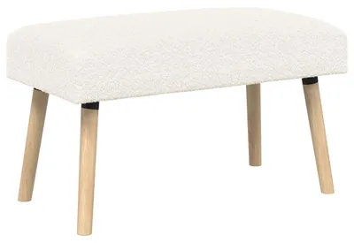 Zdjęcie produktu dla ławka Gładki kremowy 80 x 40 x 46 cm Bouclé
