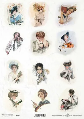 Immagine prodotto di ITD carta di riso decoupage tecnica artigianale tovagliolo di carta R2277 vintage, passioni femminili, donne