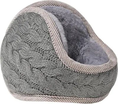 Produktbild von Winterliche, gestrickte, warme Ohrenschützer aus Plüsch für Damen und Herren – faltbar und tragbar