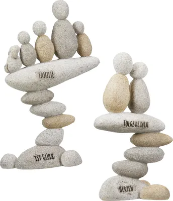 Image de Gilde Dekoobjekt, Familie, Paar, "Familienglück", Spruch, Kunstharz, grau, L. 4.5 cm, B. 14 cm, H. 17.5 cm 58220 4063387582206 2 Stück (2-fach sortiert)