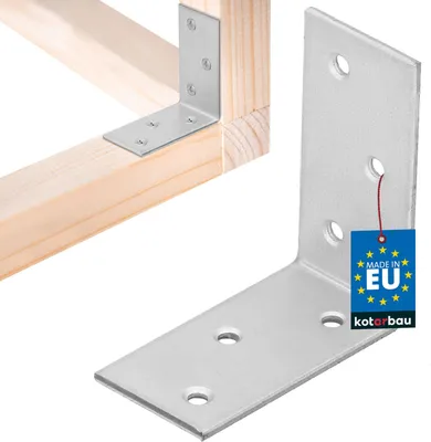 Zdjęcie produktu dla KOTARBAU® Łącznik kątowy 50 x 50 x 25 mm stal ocynkowana srebrny kątownik do dużych obciążeń łącznik belki kątownik meblowy kątownik blacha kątownik drewniany łącznik półki kątownik metalowy ocynkowany stabilny trwały kątownik stalowy