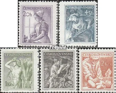 Produktbild von Briefmarken Tschechoslowakei 1954 Mi 848-852 (kompl.Ausg.) postfrisch Berufe