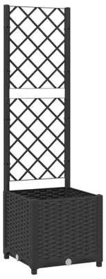 Obrázek produktu pro vidaXL Zahradní květináč s mříží černý 40 x 40 x 136 cm PP