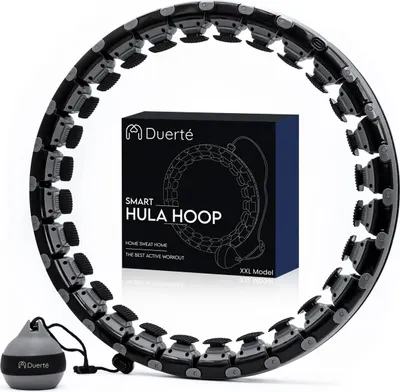 Obrázek produktu pro Duerté - Hula Hoop se zátěží - Hula Hoop fitness pro děti a dospělé - zátěžová obruč 1,5 kg - Hula Hoop + 4 další spojovací díly