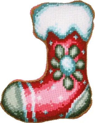 Produktbild von Vervaco Kreuzstichkissen mit Kissenrücken "Weihnachtsstiefel", Stickbild vorgezeichnet, 36x47cm