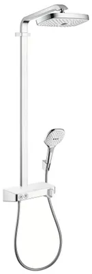 Produktbild von Hansgrohe Showerpipe Raindance Select Weiss / Chrom ShowerTablet Kopfbrause Raindance E Air 2jet 300