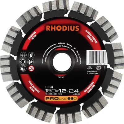 Produktbild von Rhodius Diamanttrennscheibe LD 4 150x10x2,2x22,23mm Stein Topline - 303162