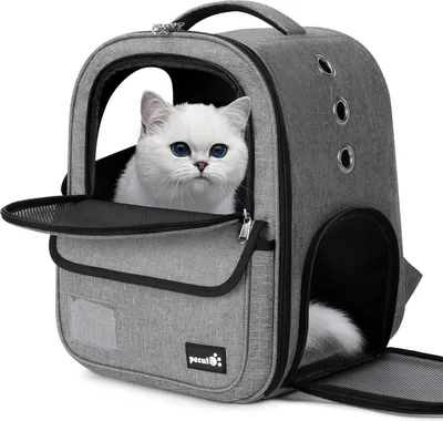 Obrázok produktu pre Pecute Pet batoh Prenosná taška pre mačky Priedušná sivá