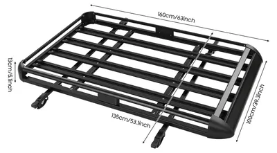 Produktbild von Universelle Dachträger - Relingträger Querstreben für SUV - Für integrierte Reling - Verstellbare Breite 99–135 cm - Traglast 150 kg - Schwarz