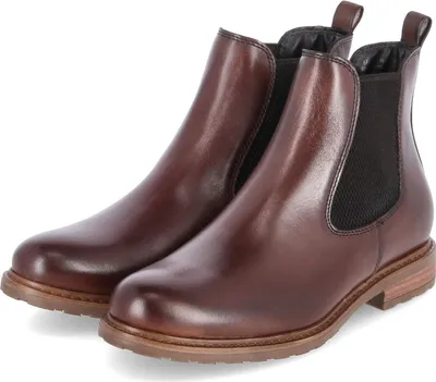 Image de Tamaris Femmes Chelsea Boot Bottes en cuir Bottines Femmes Bottines marron M2505641, Taille:42 EU