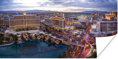 Produktbild von MuchoWow® Poster Zentrum - Las Vegas - Abend 40x20 cm - Poster für die Wand - Poster Schlafzimmer