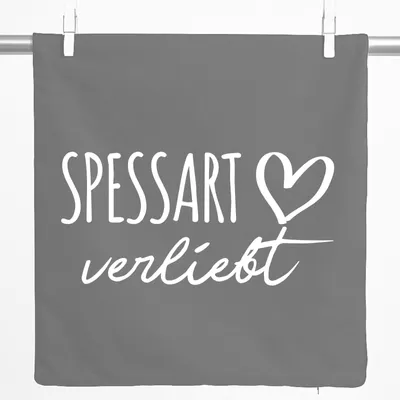 Produktbild von Huuraa Kissenbezug Spessart verliebt 40x40cm Steel Grey Baumwolle Dekokissenbezug Geschenkidee