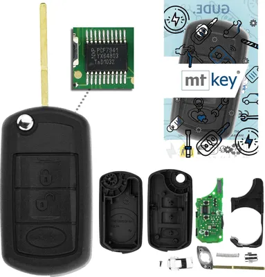 Produktbild von MT-KEY Funk Schlüssel 434MHZ kompatibel mit Land Rover Discovery III Range Rover Sport 05-10 L320 Vogue 05-12 L322 433MHZ Klappschlüssel