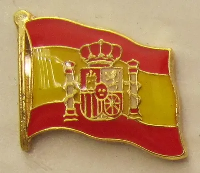 Produktbild von Pin Anstecker Flagge Fahne Spanien mit Wappen Nationalflagge