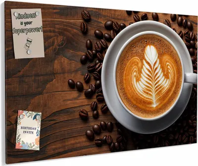 Produktbild von Magnettafel 90x60cm magnetisch & beschreibbar Metall-Board - Stille Kaffeegenuss