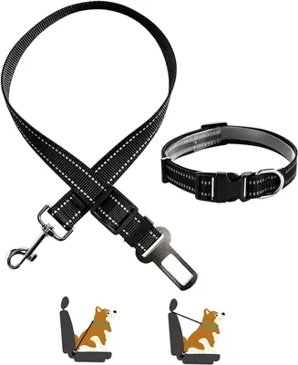 Imagen del producto de Arnés de seguridad para perros, ajustable de 54 a 90 cm, 2 unidades, de nylon, para automóvil