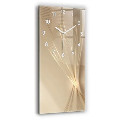 Produktbild von Wallfluent Wanduhr – Stilles Quarzuhrwerk - Uhr Dekoration Wohnzimmer Schlafzimmer Küche - Zifferblatt - weiße Zeiger - 30x60 cm - Abstraktes Licht