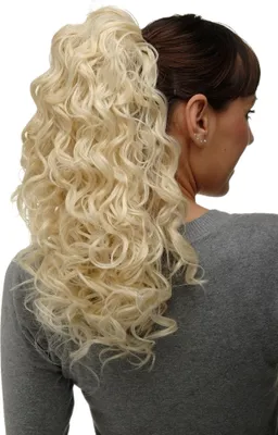 Produktbild von WIG ME UP Haarteil Zopf Platinblond Locken NC002-613