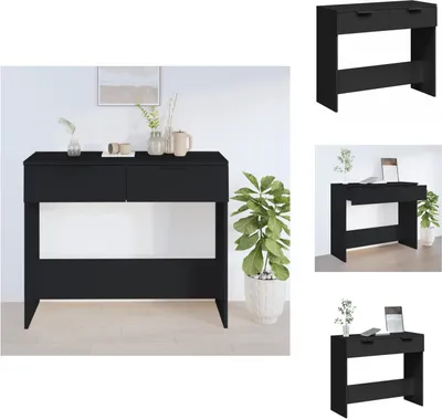 Zdjęcie produktu dla vidaXL Stolik konsola czarny 90x36x75 cm materiał drewnopochodny - Stoliki boczne