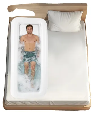 Immagine prodotto di Vasca da bagno gonfiabile, realizzata in PVC di alta qualità, dimensioni: 150 cm x 70 cm x 80 cm, adatta per adulti, gonfiaggio rapido, cuscino gonfiabile per il collo