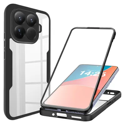 Produktbild von 360 Grad Rundum Schutz Handyhülle für Xiaomi 15T Pro Full Cover Vollschutz Case Farbe: Schwarz