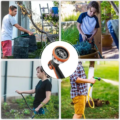Produktbild von Famanu Gartenspritzpistole mit 10 Bewässerungsmustern - Verstellbare Wasserströmung für Garten, Auto und Haustiere