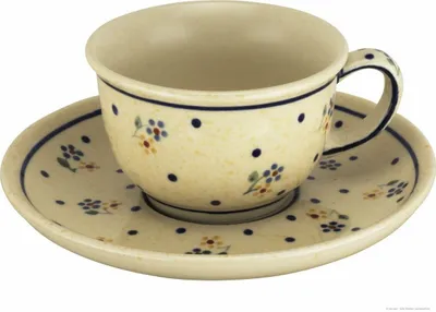 Produktbild von Original Bunzlauer Keramik 0,11 Liter Espresso Tasse mit Untertasse Ø8,5 cm im Design 111