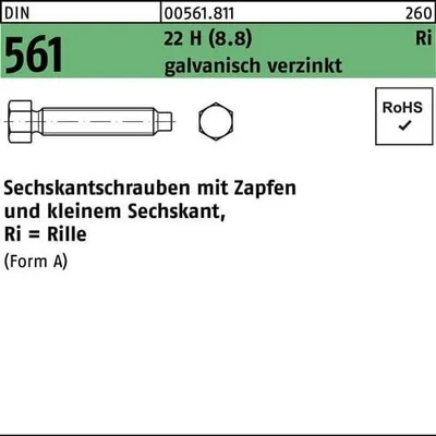 Produktbild von Reyher  Sechskantschrauben DIN 561 22H/8.8 AM 10x30 vz Zn (50 Stück)